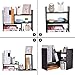 Adjustable Wood Desk Storage Organizer Desktop Arc Rounded Corner Display Shelf Rack Bookshelf Multipurpose Counter Top Wooden Bookcase for Office Accessories Kitchen Children Study Supplies (Black)