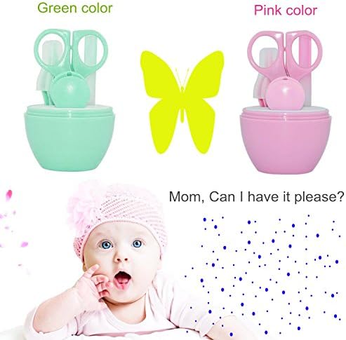 LK-WORLD Baby Nail Clippers, Baby Manicure Set, Nursery Care Kit For Newborn, Infant Comfy Nail Kit, Toddler Nail Grooming; Baby Nail Trimmer; Nail Clippers + Scissors + Tweezers+Nail File (Pink)