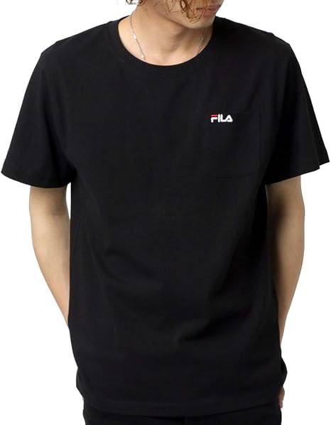 Amazon フィラ Tシャツ メンズ ワンポイント ロゴ 刺繍 半袖 ポケット 付き ティーシャツ Tシャツ カットソー 通販