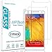 HPTech Galaxy Note 3 Screen Protector - (2-Pack) for Samsung Galaxy Note 3 Tempered Glass Screen Protector Bubble Free 9H Hardness with Lifetime Replacement Warranty