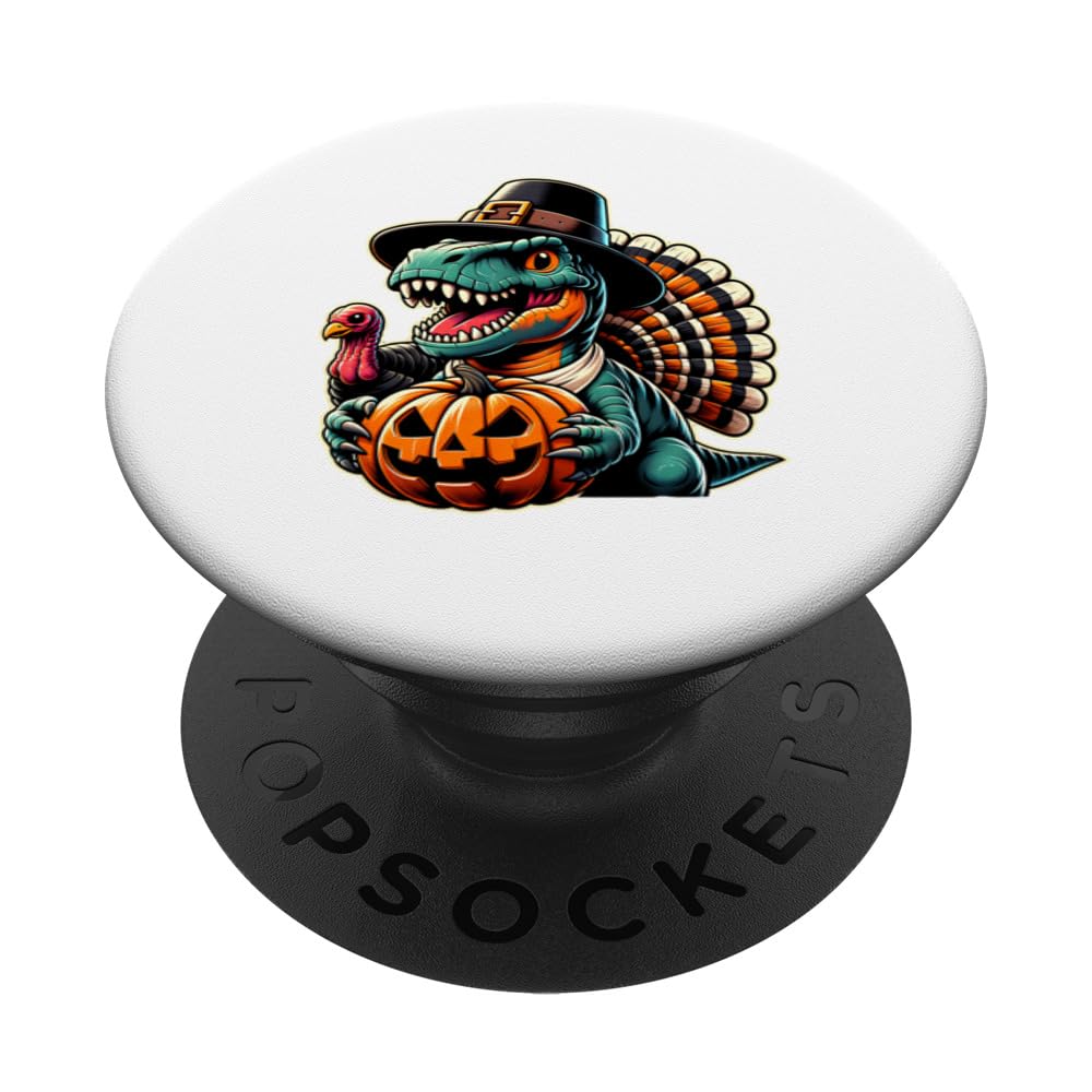 Turkey saurus Rex Dab Funny Thanksgiving Turkey Dino PopSockets Swappable PopGrip