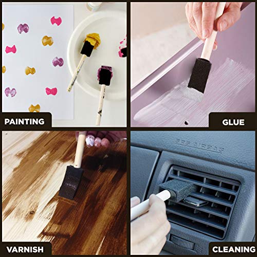 ARTY KRAFTS Disposable Foam Brushes for Painting, 1 inch Foam Paint