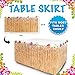 KINWAL Aloha Happiness Hawaiian Leis Necklaces (Pack of 36) + 1 Beige Grass Table Skirt (9ft) - Excellent Birthday Moana Party