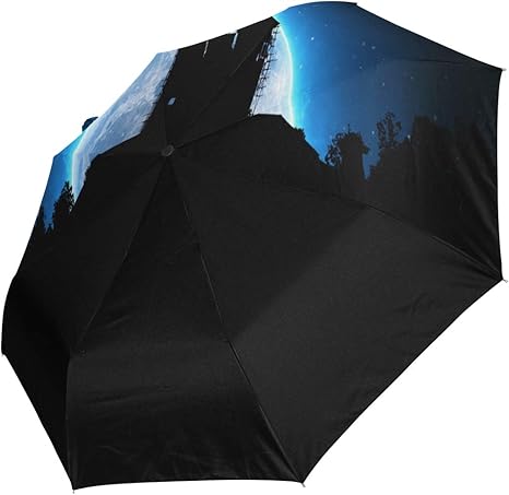 Amazon Co Jp 日傘 晴雨兼用 折りたたみ傘 丈夫 傘 おしゃれ 城 夜 満月 鷹 森 レディース メンズ ワンタッチ自動開閉 おりたたみ 耐強風 Uvカット 通勤 旅行用 ホーム キッチン