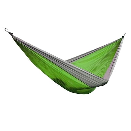 Double (2-Person) Parachute Lightweight Portable Nylon Fabric Travel Camping Hiking Hammock-Green