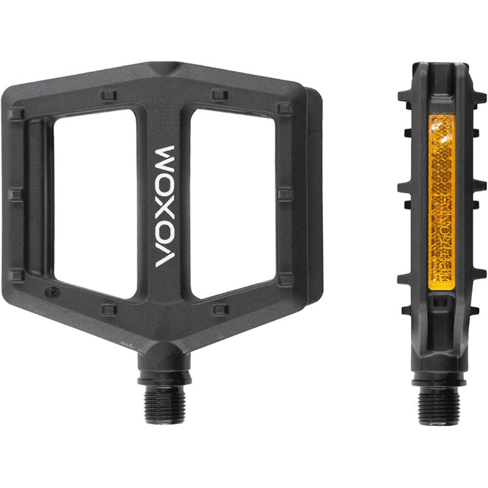 Voxom MTB Flat Pedals Pe23 Black Plastic Body, 7 mm Boron Axle, Industrial Bearing, VP-538, Black, M, 719000006