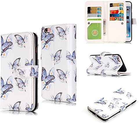 iPhone 6S / iPhone 6 Case – Segro [9 Card Slots] Premium PU Leather Wallet Case Stand Protective Cover with Multiple Card Holder for iPhone 6S / iPhone 6, Butterfly