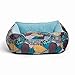 Disney Nightmare Before Christmas Sally Patchwork Bolstered Corded Rectangular Cuddler Dog Bed / Cat Bed; Reversible Insert, Dirt/Water Resistant Bottom, 21”X19”X8”