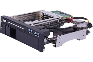 HXBER Dual Bay 3.5" + 2.5" Inch SATA III Hard Drive HDD & SSD Tray Caddy Internal Mobile Rack Enclosure Docking Station with 