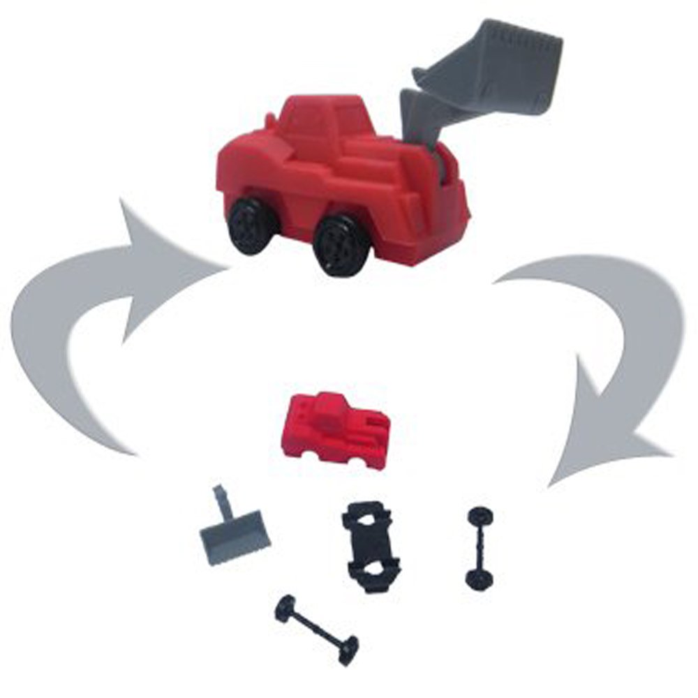 TY Iwako Puzzle Eraserz - Bulldozer - Red