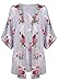 PRETTODAY Women Floral Kimono Loose Half Sleeve Shawl Chiffon Casual Cardigan, Grey, Large