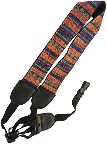 Xinlink Clip On Ukulele Neck Strap Fashion Bohemian Style Pattern for Youth Children Small Acoustic Folk Hawaiian Guitar (Yellow)