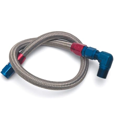 Edelbrock/Russell -6 AN Male Banjo Fuel Fitting - Red/Blue Anodized Aluminum, 12mm