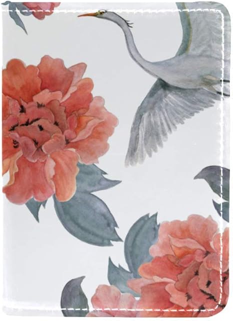 Amazon Co Jp Chenyinan パスポートケース Puレザー パスポートカバー スキミング防止 カード入れ 動物 とり 鶴 花柄 かわいい オシャレ 撥水 防塵 革 旅行 出張 旅行用品 旅行小物 通販