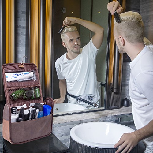 Hanging Toiletry Bag for Men VANCASE Vintage Leather Shaving Dopp Kit Medium Waterproof Travel Bathroom Bags Portable Shower Organizer 6 Hanging Toiletry Bag for Men VANCASE Vintage Leather Shaving Dopp Kit Medium Waterproof Travel Bathroom Bags Portable Shower Organizer