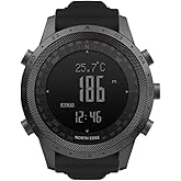 CakCity Military Tactical Watch for Men - Outdoor Sports Watch with Compass, Barometer, Altimeter, and Step Counter - Hiking Digital Wrist Watch