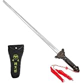 PS 36 Inch Tai Chi Chinese Training Sword, Indoor and Outdoor Practice Tool, Swordplay Training Accessory, Cosplay, Costume Prop Gift Item with Nylon Sheath