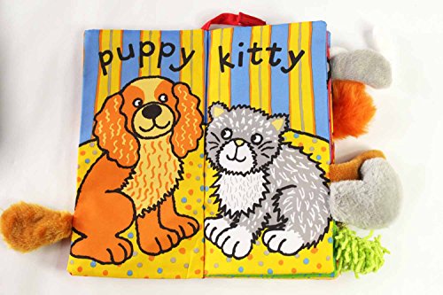 2 Pack Animals Stereoscopic Tails Cloth Book Baby Early Learning Education Books Toys (Dino & Fluffy Tails) - Thumbnail 4