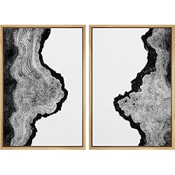 MUDECOR Framed Canvas Print Wall Art Set Black and