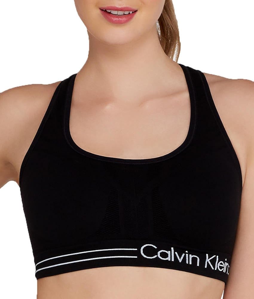 Calvin Klein Women's Medium Impact Sports Bra with Removable Cups