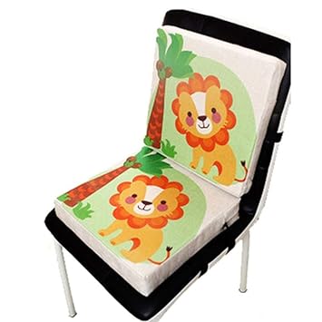Fablcrew Erhohung Esszimmerstuhl Sitzerhohung Kinder Kindersitze Niedlichen Animal Print Kissen Einstellbare Leinen Pad Kinderaufzugskissen Amazon De Baby