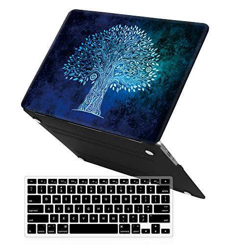 iCasso Macbook Air 13 inch Rubber Coated Soft Touch Hard Shell Protective Case Cover For Macbook Air 13 Inch Model A1369/A1466 With Keyboard Cover (Fantasy Tree)