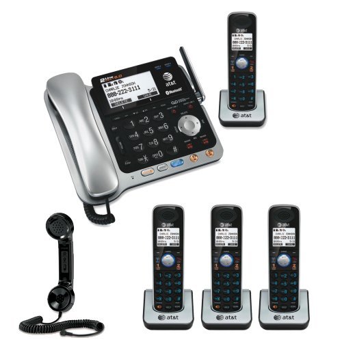 AT&T TL86109 DECT 6.0 2-line Bluetooth Cord/Cordless Phone System Includes Four Expandable Handsets Bundle