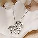 Silver Tone Pave CZ Crystals Hollow Pony Charm Little Horse Pendant Necklace for Young Girls Women