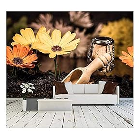 Concept Landscaper Planting Flowers, Wine Cork Figures - Removable Wall Mural | Self-Adhesive Large Wallpaper - 66x96 inches
