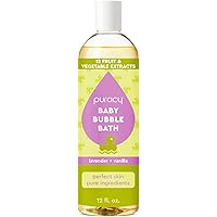 Puracy Bubble Bath for Children, Gently Scented with Real Lavender & Vanilla, 98.75% Natural Baby Bubble Bath, Plant-Based Mo