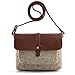 ECOSUSI Women Shoulder Crossbody Bag Flap-over Vintage Handbag Purse with Back Pocket, Brown