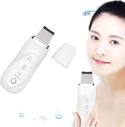 Amazon Com Facial Skin Scrubber Electric Spa Gentle Blackhead Remover Ultrasonic Facial Cleaner Spatula Face Lifting Massager Extractor Exfoliation Acne Sports Outdoors