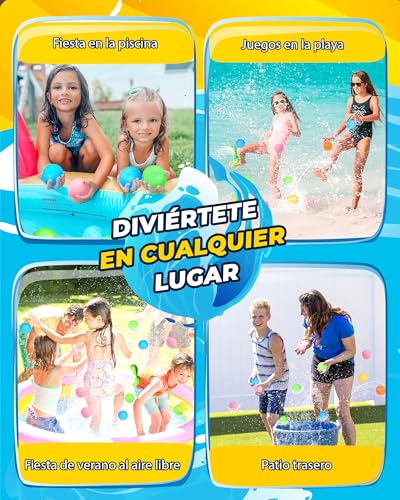 KOKODI 16pcs Reusable Water Balloons with Magnet,Soft Silicone Quick Filling,Water Games for Kids,Swimming Pool and Beach Toys Summer Outdoor for Kids and Adults,Classic Model