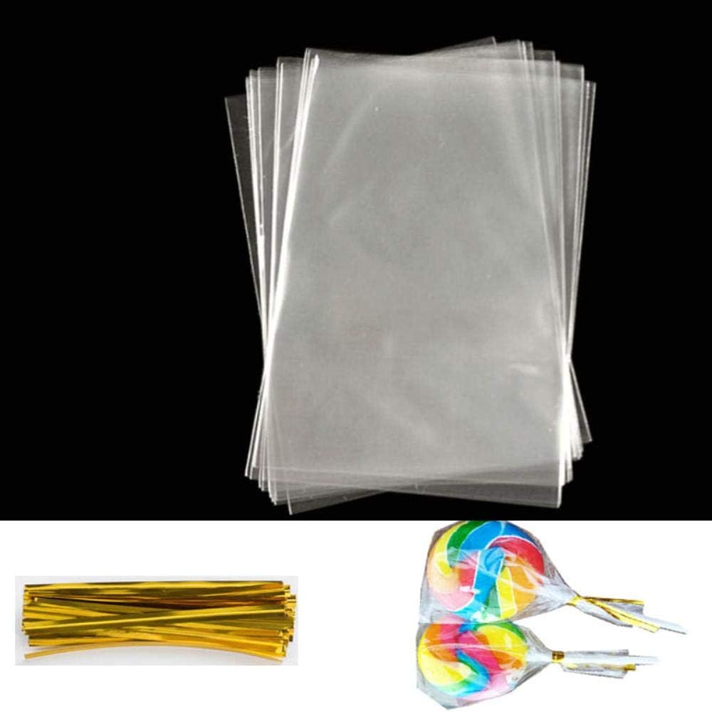 LIMMC Transparent Clear Flat Open Top Small Plastic Bags Candy Lollipop Cookie Packaging Cellophane Bag Wedding Party Opp Gift Bag,,10cmx14cm