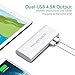 Portable Charger 10400 RAVPower 10400mAh (2A Input, 4.5A Dual USB Output) Power Bank External Battery Pack with iSmart Technology for iPhone, iPad, Smartphones and Tablets (White)