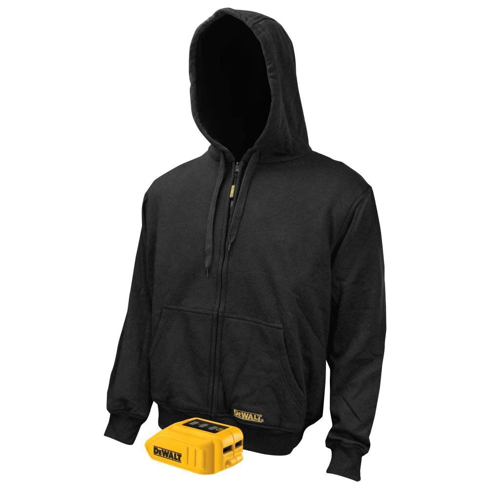 DEWALT DEWALT DCHJ067B-L 20V/12V MAX Bare Hooded Heated Jacket, Black, Large