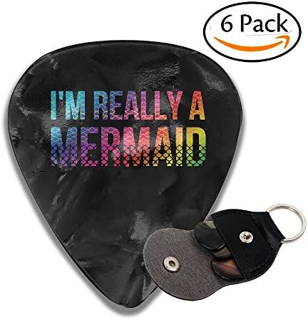 I'm Really A Mermaid Celluloid Guitar Picks 6 Pack -0.46mm,0.71mm,0.96mm