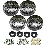 Aootf License Plate Fasteners Screws Caps -ABS Plastic Screw Cover Carbon Fiber Pattern for Matching Carbon Fiber License Pla