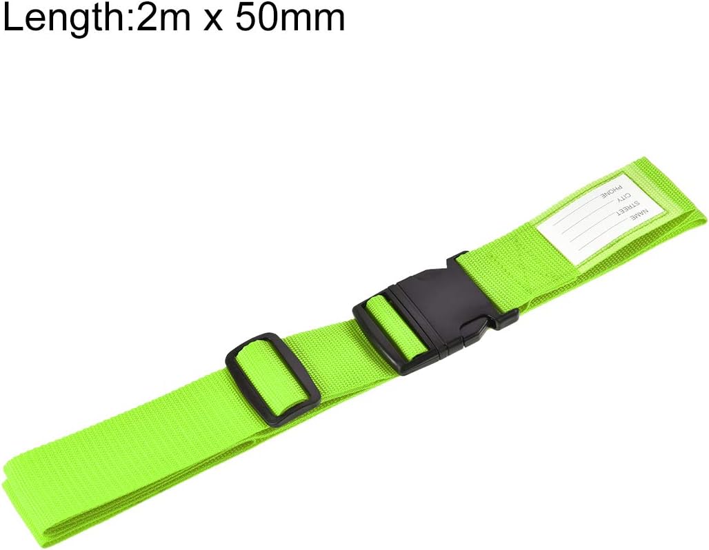 sourcing map Luggage Straps Suitcase Belts with Buckle Label, 2Mx5cm Adjustable PP Travel Bag Packing Accessories, Light Green 4Pcs - Image 3