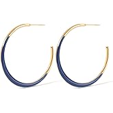 TaYolnFaSo Enamel Hoop Earrings for Women 18K Real Gold Plated Hypoallergenic C-Shaped Earring Colorful Enamel Jewelry Valentine's Day Gift for Wife Girlfriend