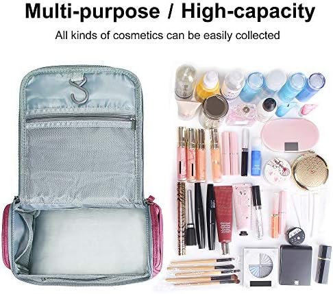 Hanging Travel Toiletry Bag Makeup Organizers Waterproof Cosmetic Bag Bathroom Shower Storage Bag Dop Kit for Men Women (Rose Red) 2 Hanging Travel Toiletry Bag Makeup Organizers Waterproof Cosmetic Bag Bathroom Shower Storage Bag Dop Kit for Men Women (Rose Red)