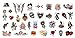 Rockabilly Tattoo Skull Nail Water Slide Decals Assortment #1 - Salon Quality!