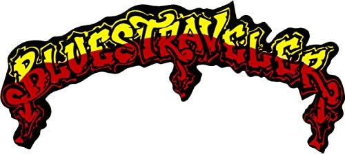 Blues Traveler - Arched Red &amp; Yellow on Black Logo - Large Jumbo Vinyl Sticker / Decal