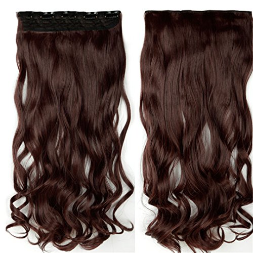 28" One Piece Long Clip In Hair Extension Half Full Head Real Natural Remy Hair Extentions Curly Synthetic Hairpiece #33 18inches