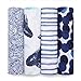 aden + anais Swaddle Blanket, Boutique Muslin Blankets for Girls & Boys, Baby Receiving Swaddles, Ideal Newborn & Infant Swaddling Set, 4 Pack, Seafaring