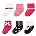 Luvable Friends Unisex Baby Newborn and Baby Socks Set, Pink Black, 6-12 Months