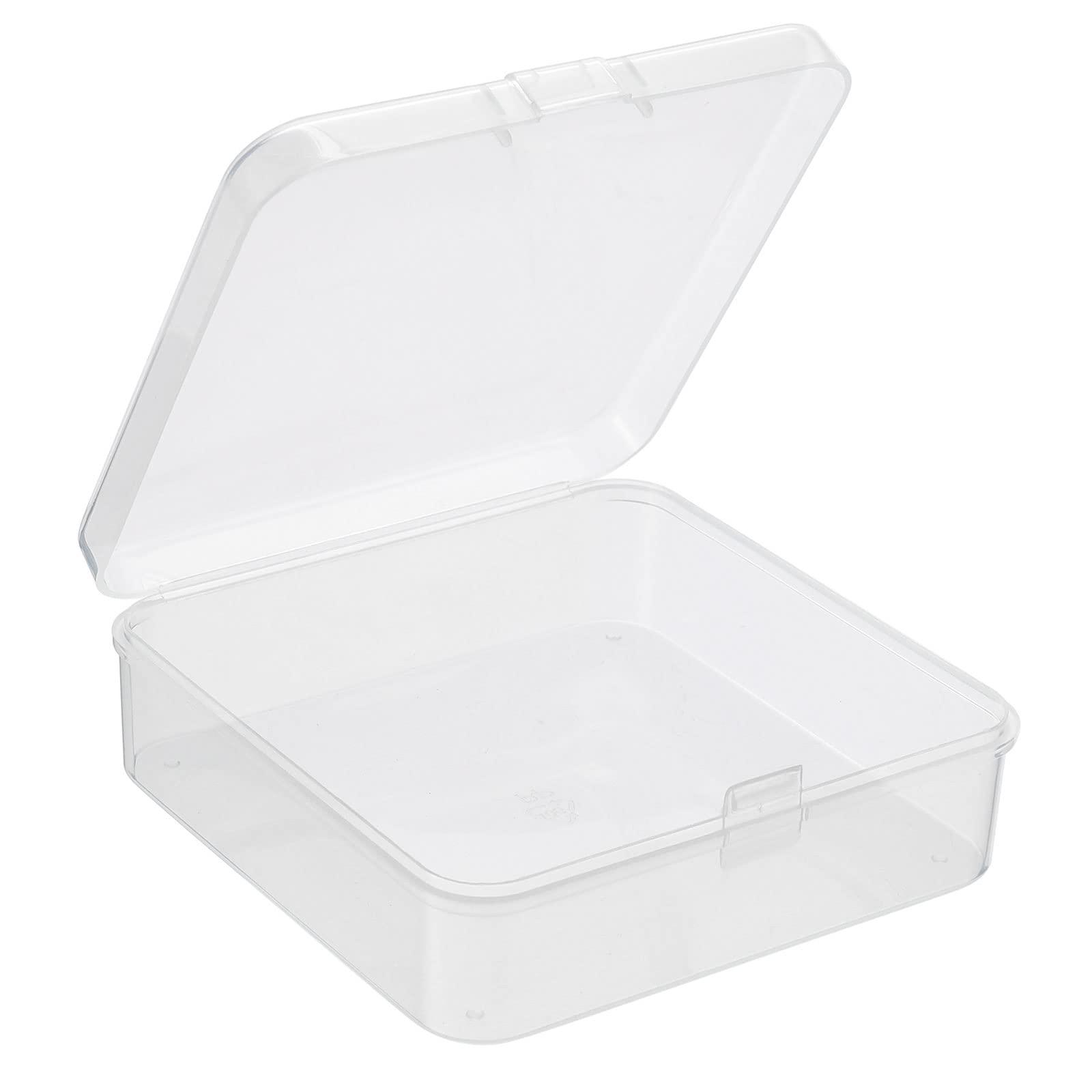 PATIKIL Clear Storage Container with Hinged Lid 85x28mm, 6 Pack Plastic Square Box for Beads Art Craft