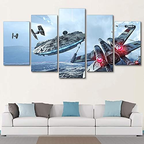 JSBVM Prints On Canvas Star Wars Movie Picture 5 Panel Wall Art Painting Artwork For Home Modern Decoration