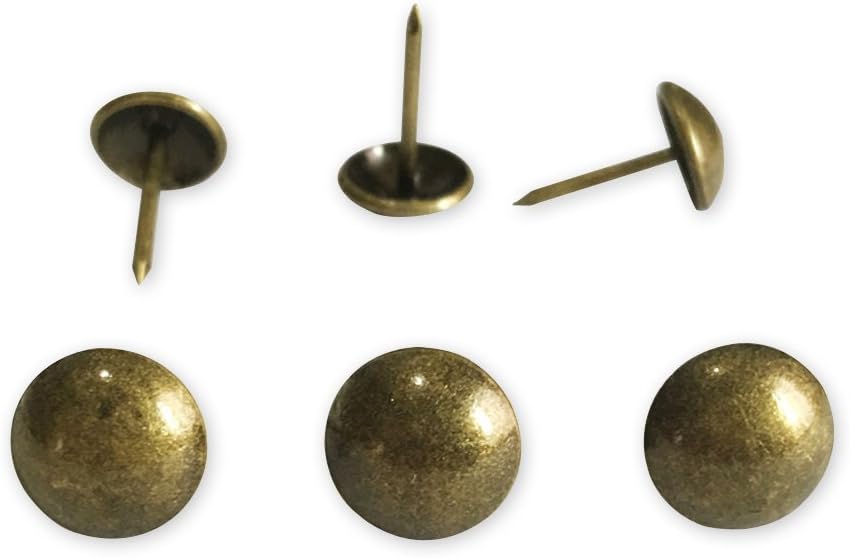 500pcs a lot: D11mmxL17mm Brass Plated Sofa Upholstery Tacks Wooden Furniture Decorative Tacks Thumb Nails Home DIY Upholstery Nails Heads (Brass) - Image 3