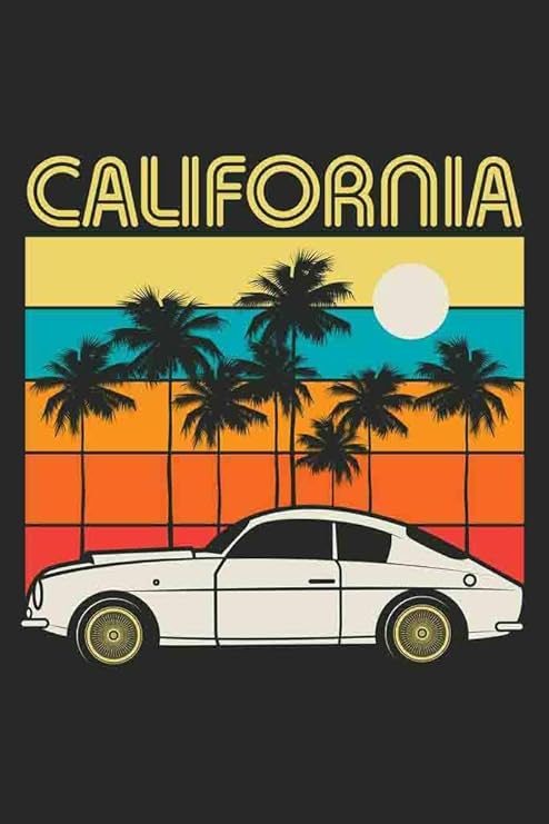 Amazon 古いクラシックカーテキストカリフォルニアシャツデザインのレトロなイラスト ポスター ヨーロッパとアメリカのスタイルのポスター 大きさ 30x42cm アートフレーム ポスター オンライン通販